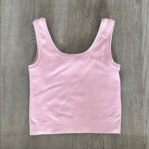 Athleta Light Pink Ribbed Tank Top